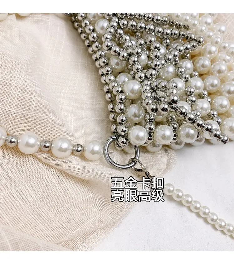 Pearl Chain Crossbody Bag Women's Fashionable Shoulder Bag — feature 6