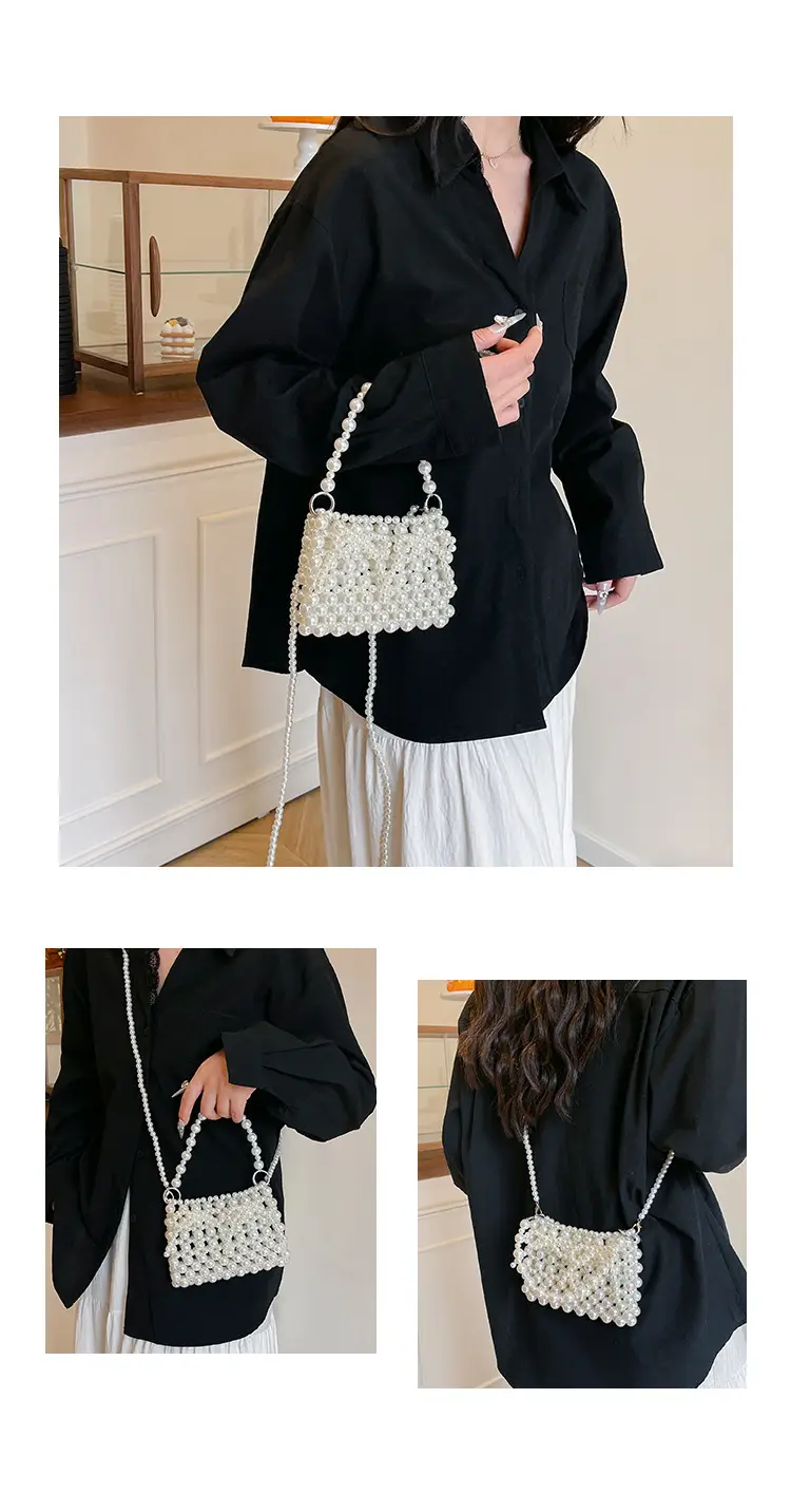 Pearl Chain Crossbody Bag Women's Fashionable Shoulder Bag — feature 9