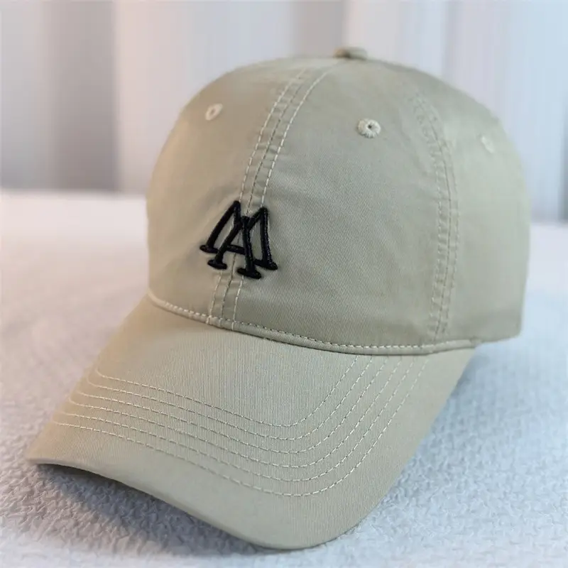 Men's Embroidered Duck Tongue Cap Grey Green - Image 2
