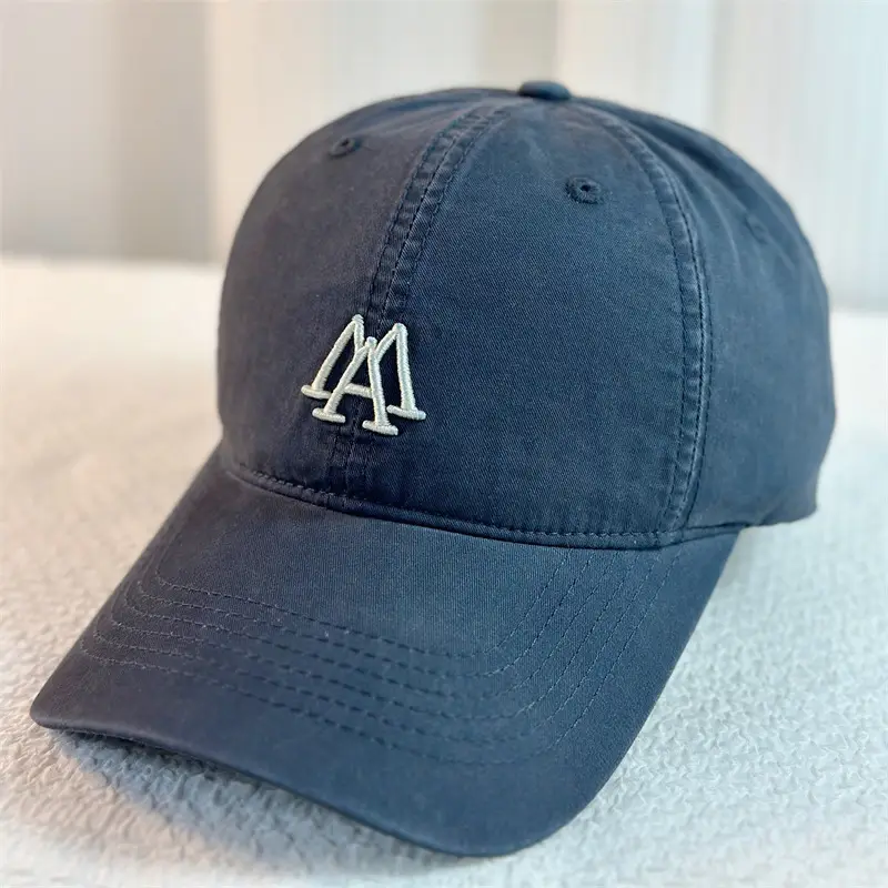 Men's Embroidered Duck Tongue Cap Grey Green - Image 3