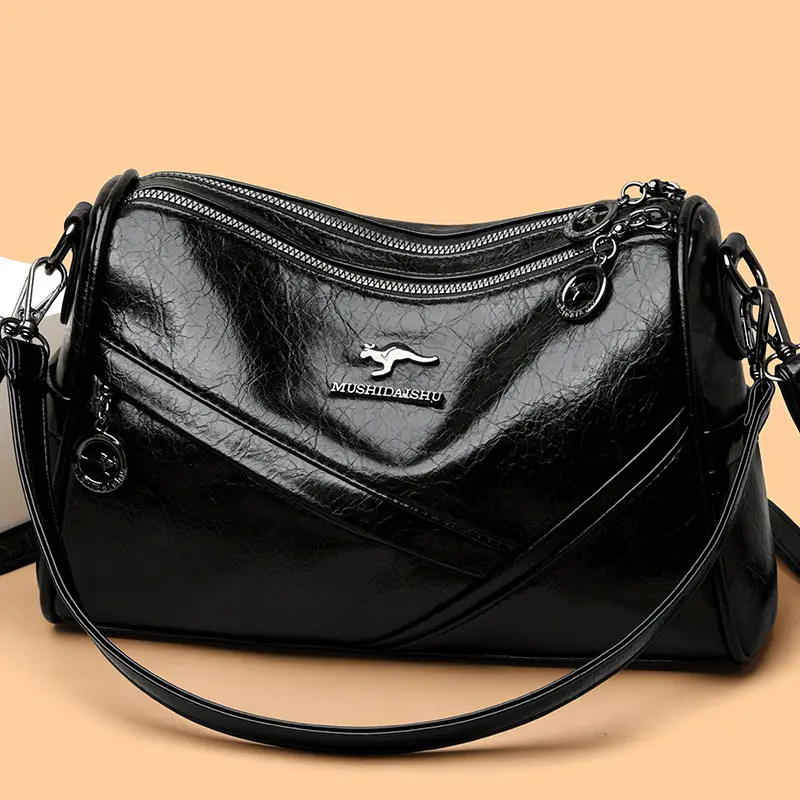 Brown Leather Shoulder Crossbody Bag for Women