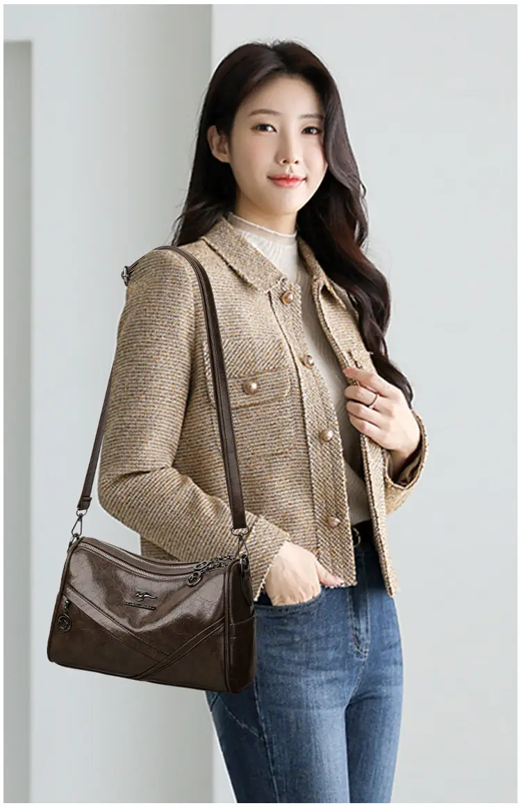 Brown Leather Shoulder Crossbody Bag for Women — feature 11