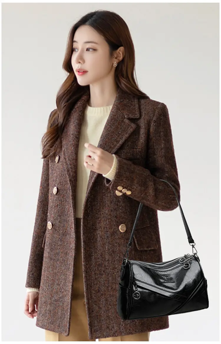 Brown Leather Shoulder Crossbody Bag for Women — feature 12
