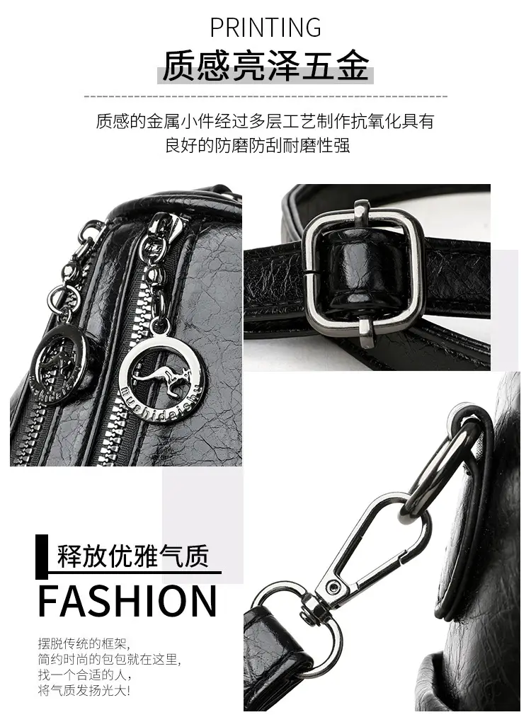 Brown Leather Shoulder Crossbody Bag for Women — feature 4
