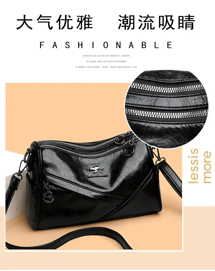 Brown Leather Shoulder Crossbody Bag for Women — feature 5