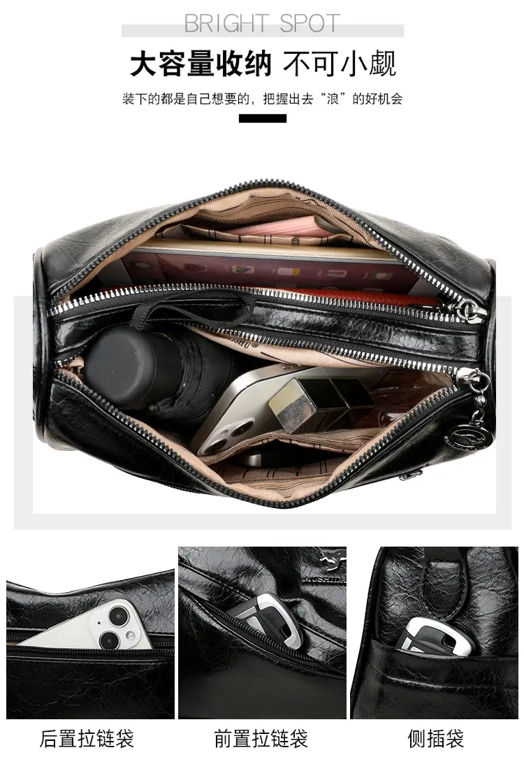 Brown Leather Shoulder Crossbody Bag for Women — feature 7