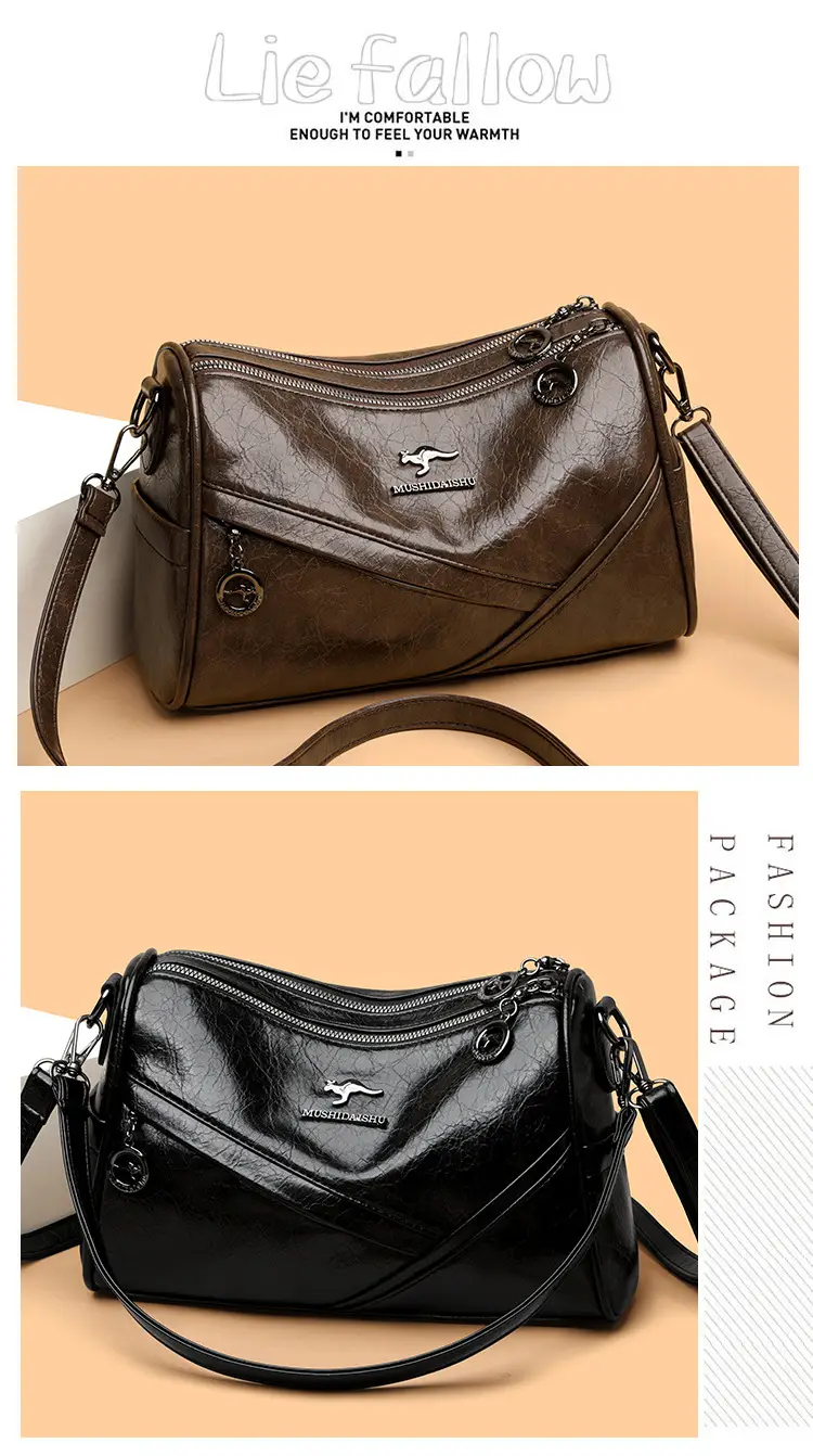 Brown Leather Shoulder Crossbody Bag for Women — feature 8