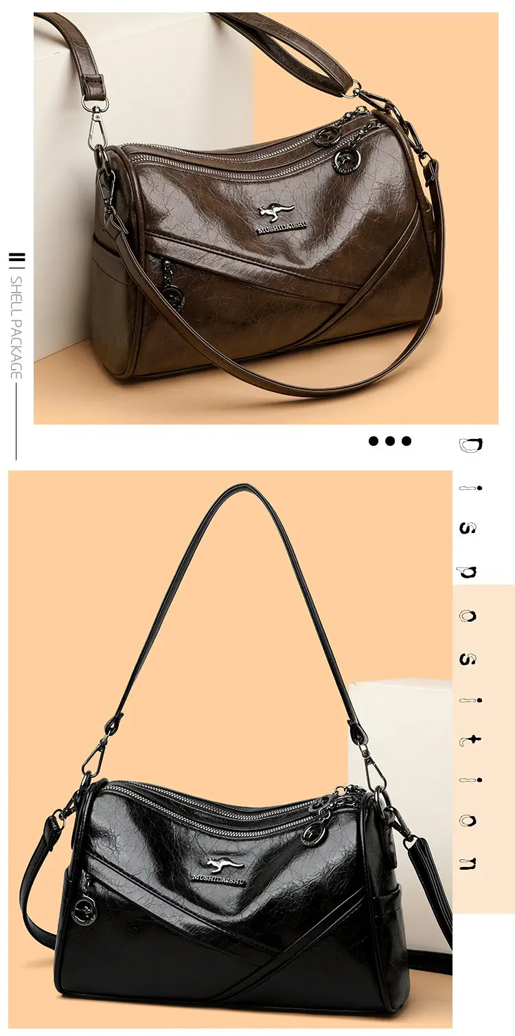 Brown Leather Shoulder Crossbody Bag for Women — feature 9
