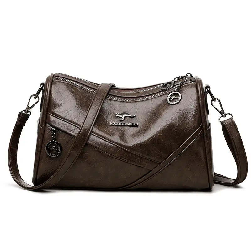 Brown Leather Shoulder Crossbody Bag for Women