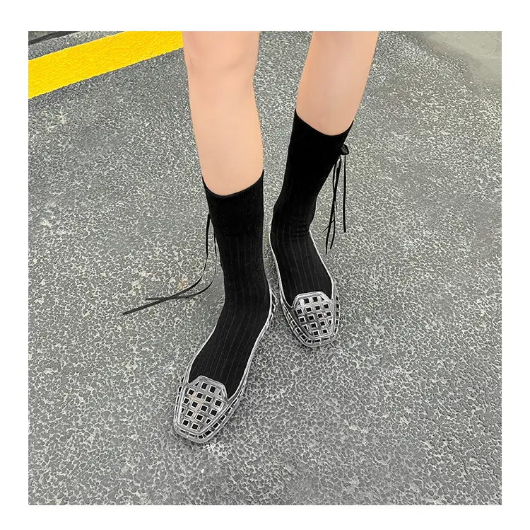 Shallow-Mouthed Single Shoes, Crystal Pvc Outdoor Casual Square-Toe Sandals, Slip-On Dance Shoes, Cool for Summer — feature 14