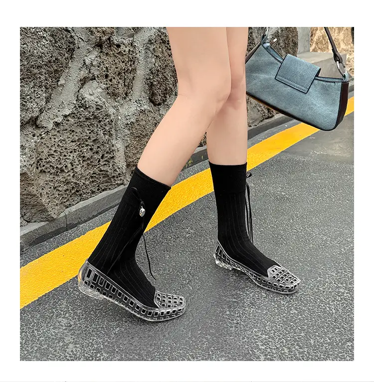 Shallow-Mouthed Single Shoes, Crystal Pvc Outdoor Casual Square-Toe Sandals, Slip-On Dance Shoes, Cool for Summer — feature 15