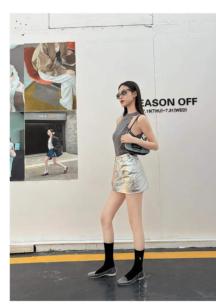 Shallow-Mouthed Single Shoes, Crystal Pvc Outdoor Casual Square-Toe Sandals, Slip-On Dance Shoes, Cool for Summer — feature 19