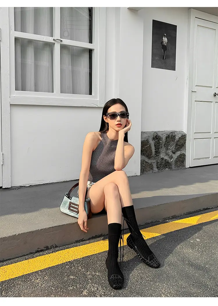 Shallow-Mouthed Single Shoes, Crystal Pvc Outdoor Casual Square-Toe Sandals, Slip-On Dance Shoes, Cool for Summer — feature 27