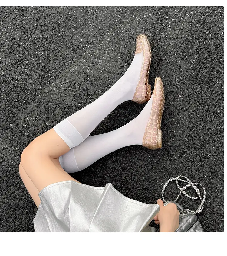Shallow-Mouthed Single Shoes, Crystal Pvc Outdoor Casual Square-Toe Sandals, Slip-On Dance Shoes, Cool for Summer — feature 33