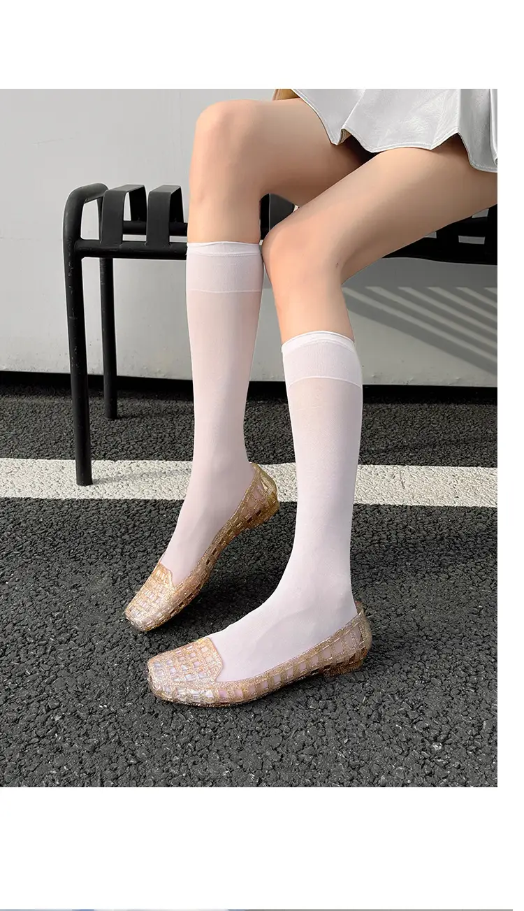 Shallow-Mouthed Single Shoes, Crystal Pvc Outdoor Casual Square-Toe Sandals, Slip-On Dance Shoes, Cool for Summer — feature 34