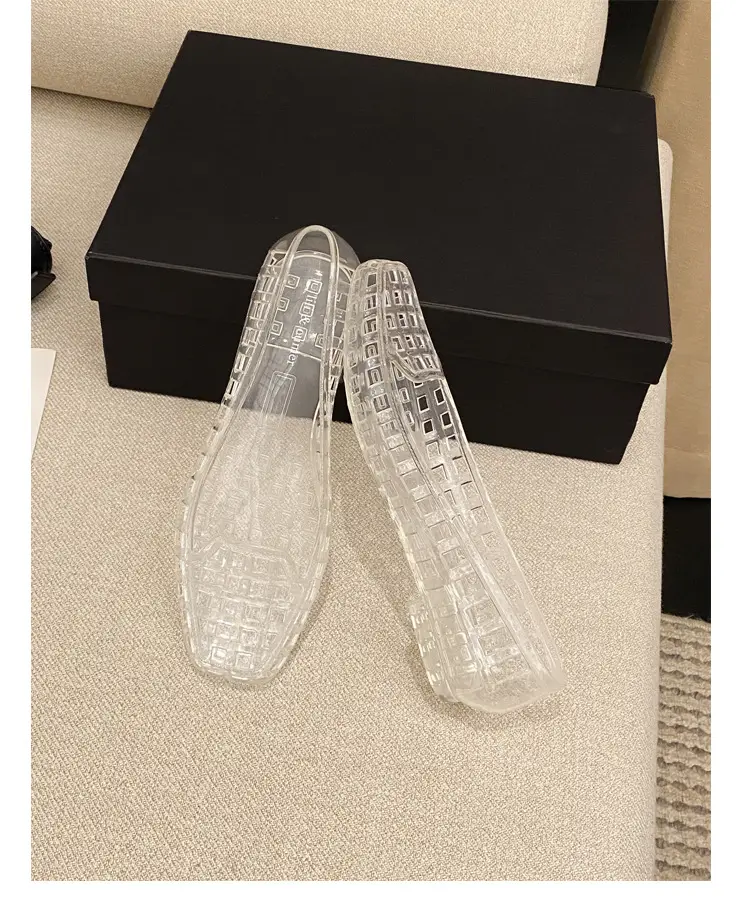 Shallow-Mouthed Single Shoes, Crystal Pvc Outdoor Casual Square-Toe Sandals, Slip-On Dance Shoes, Cool for Summer — feature 42