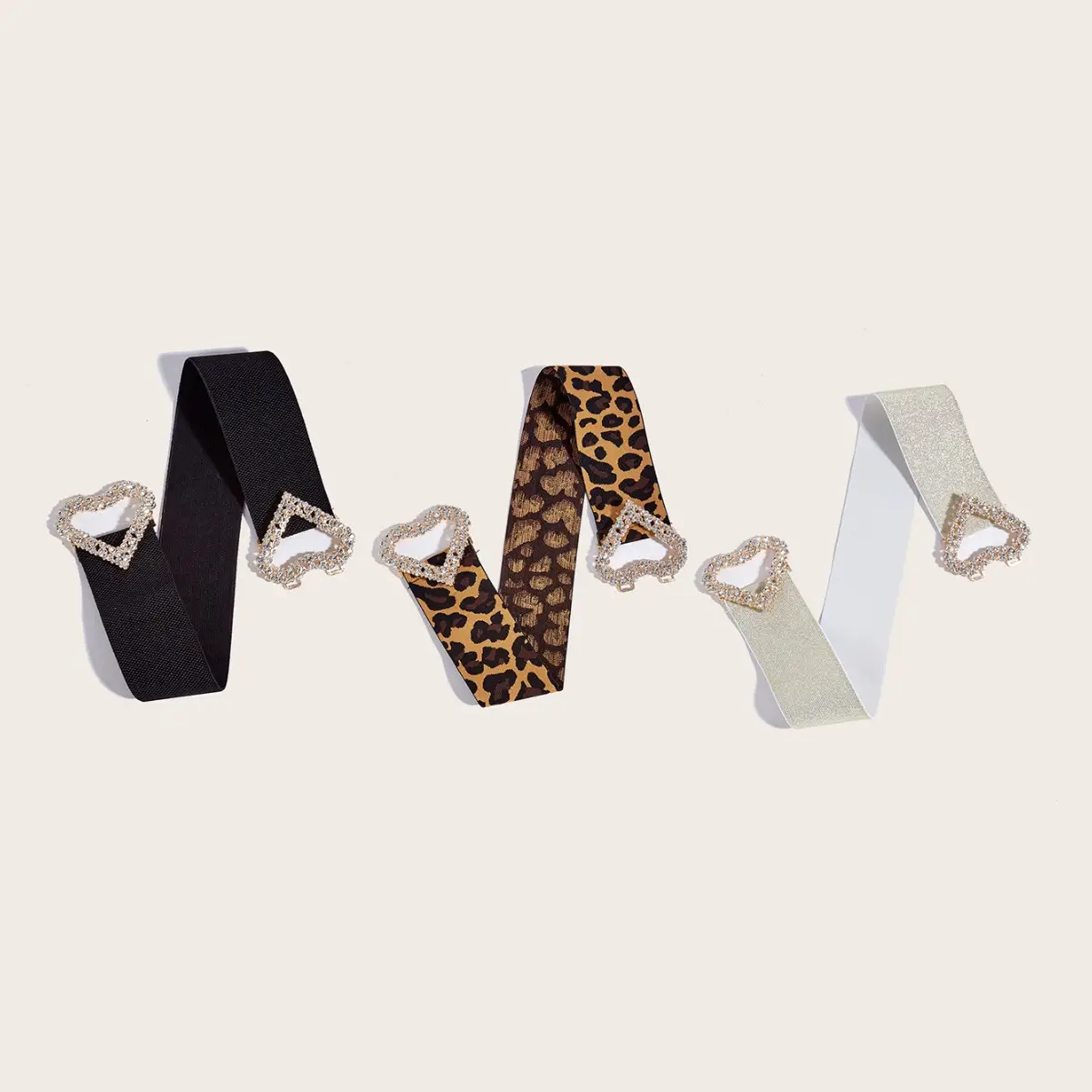 Love Buckle Belt for Women Gold Black Leopard - Image 3