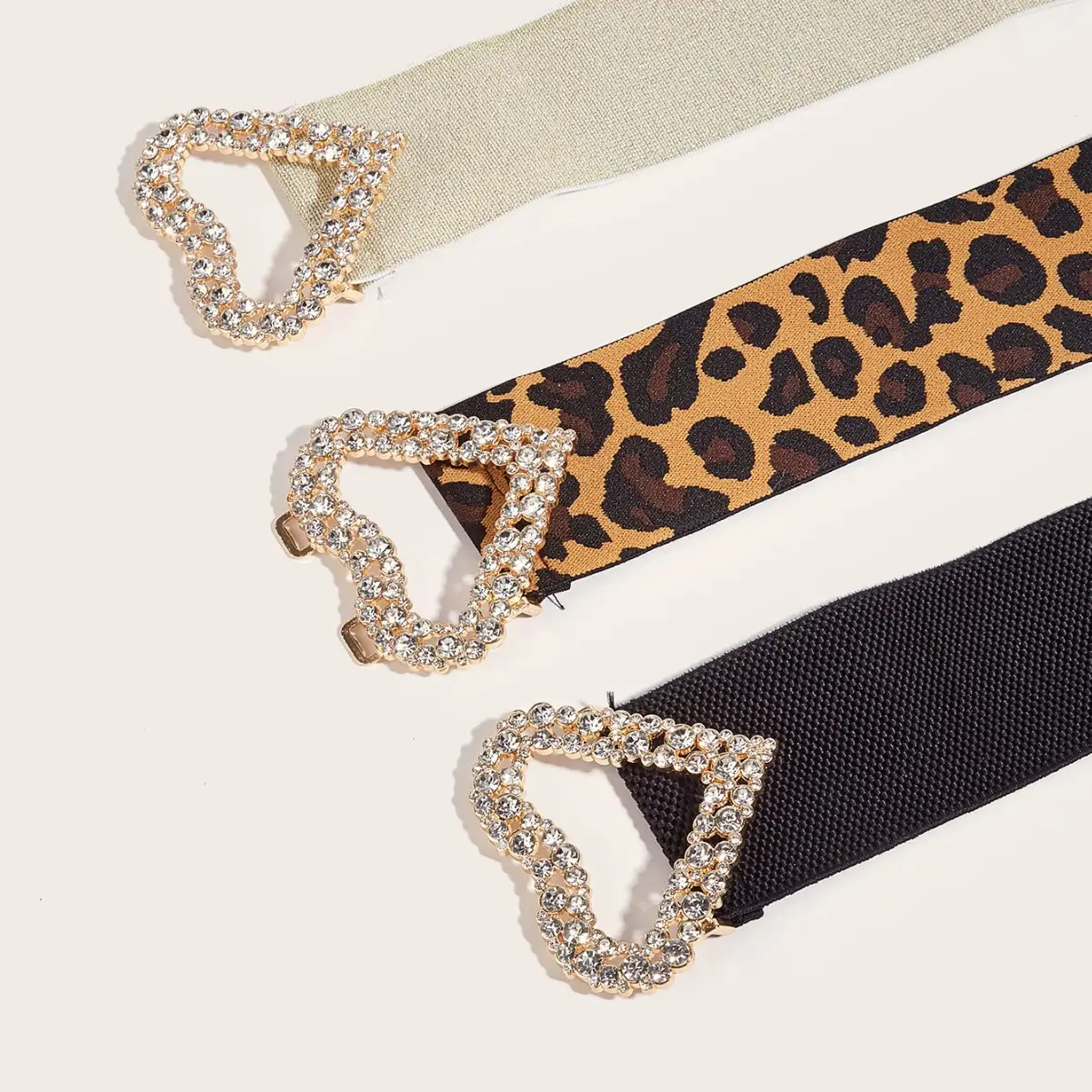 Love Buckle Belt for Women Gold Black Leopard - Image 4