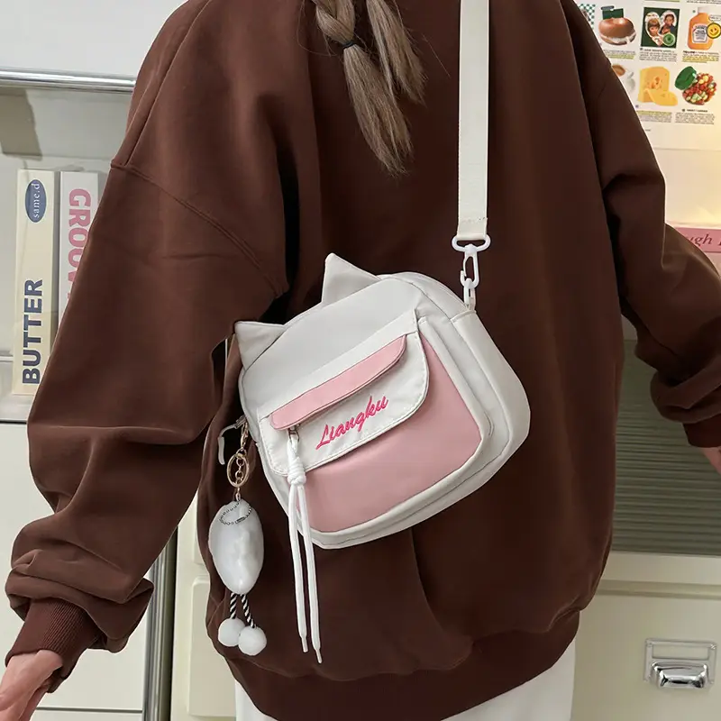 Sweet Cartoon Crossbody Bags for Girls Pink Blue Black - Image 9