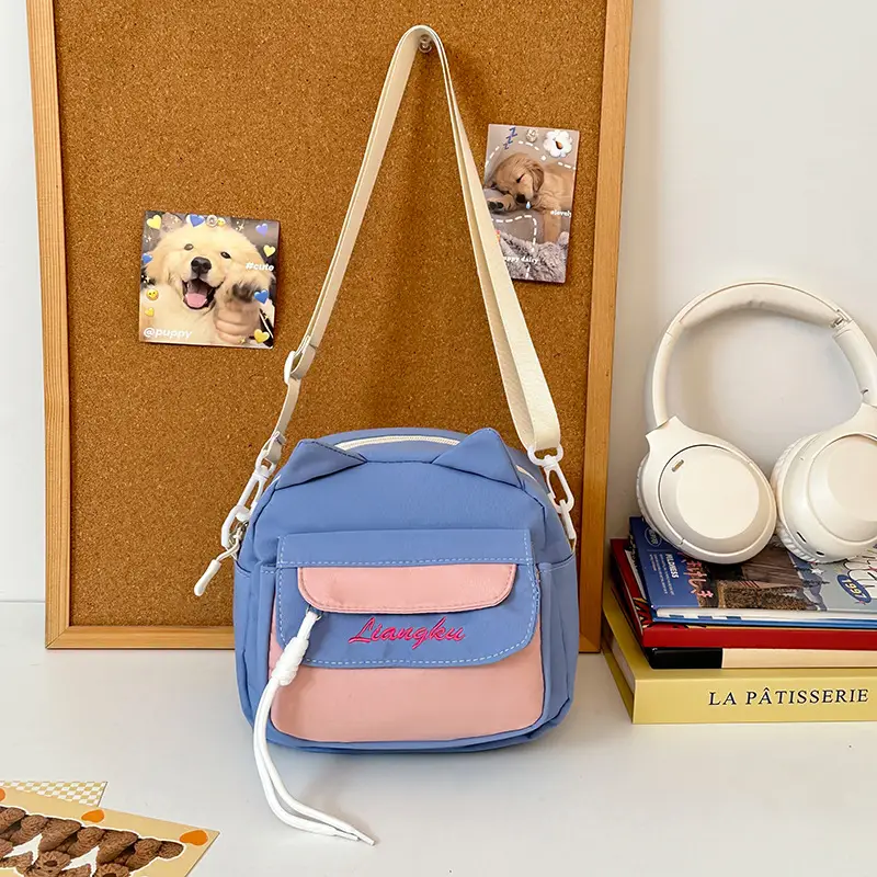 Sweet Cartoon Crossbody Bags for Girls Pink Blue Black - Image 3