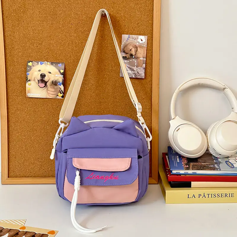 Sweet Cartoon Crossbody Bags for Girls Pink Blue Black - Image 4