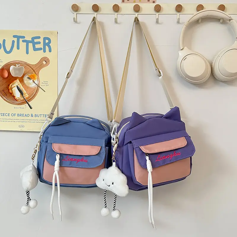 Sweet Cartoon Crossbody Bags for Girls Pink Blue Black - Image 5