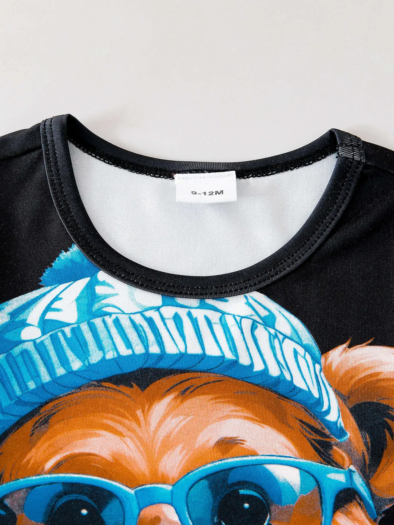 Boy Bear Print Shorts T-Shirt Set Black Summer — feature 4