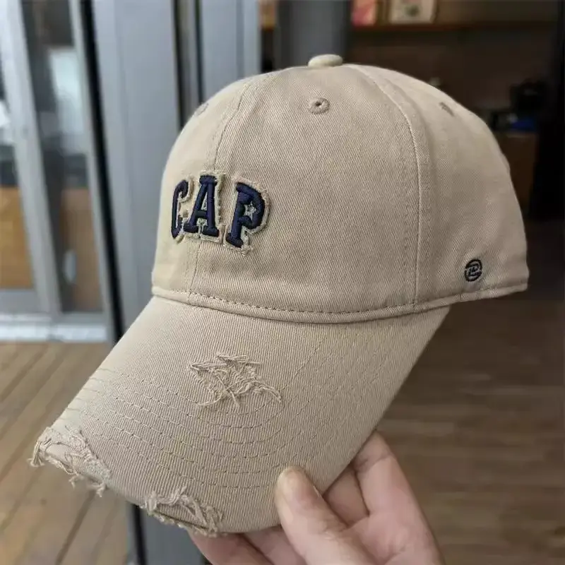 White Cap with CAP Embroidery for Men Women