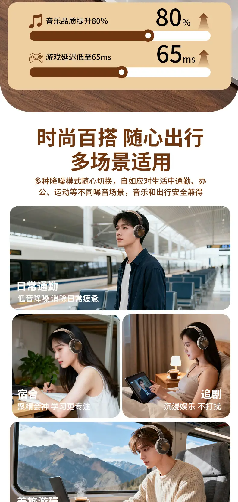 Wireless Bluetooth Headphones with Large Earmuffs & Noise Reduction β feature 12