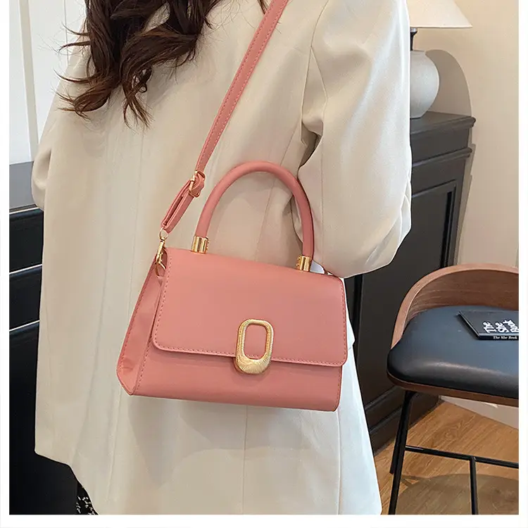 Black Square Shoulder Bag with Gold Clasp — feature 29