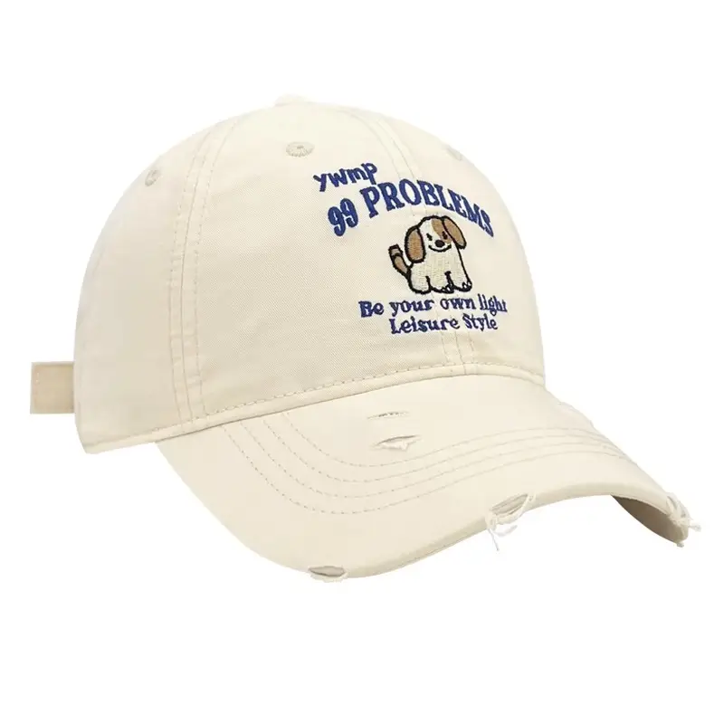 2025 Ripped Dog Cap for Women Spring Summer Wide Brim Sunshade
