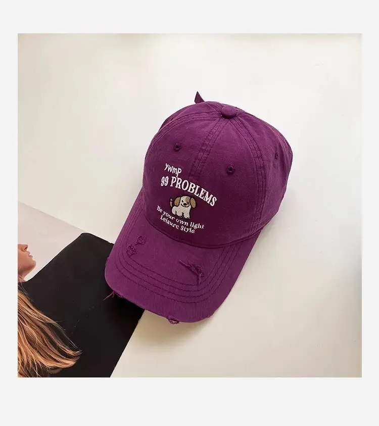 2025 Ripped Dog Cap for Women Spring Summer Wide Brim Sunshade — feature 11