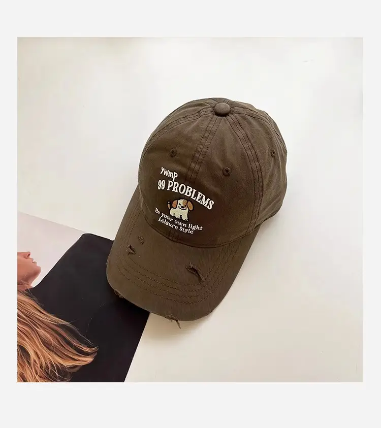 2025 Ripped Dog Cap for Women Spring Summer Wide Brim Sunshade — feature 13