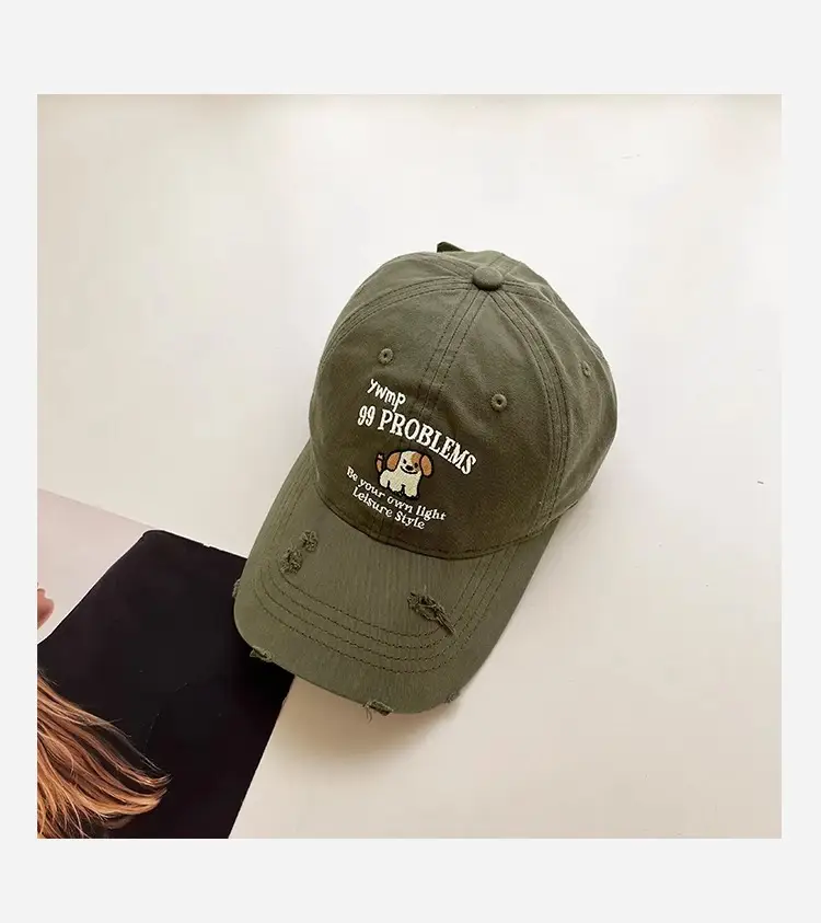 2025 Ripped Dog Cap for Women Spring Summer Wide Brim Sunshade — feature 14