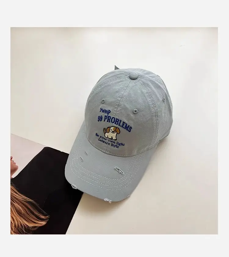 2025 Ripped Dog Cap for Women Spring Summer Wide Brim Sunshade — feature 15