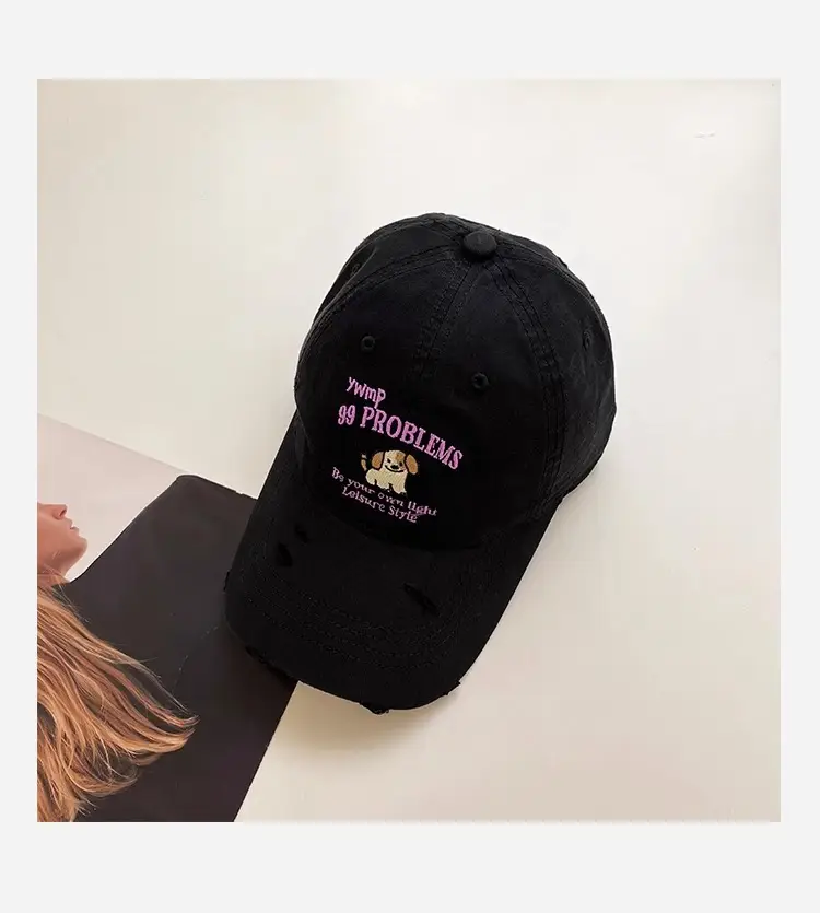 2025 Ripped Dog Cap for Women Spring Summer Wide Brim Sunshade — feature 16