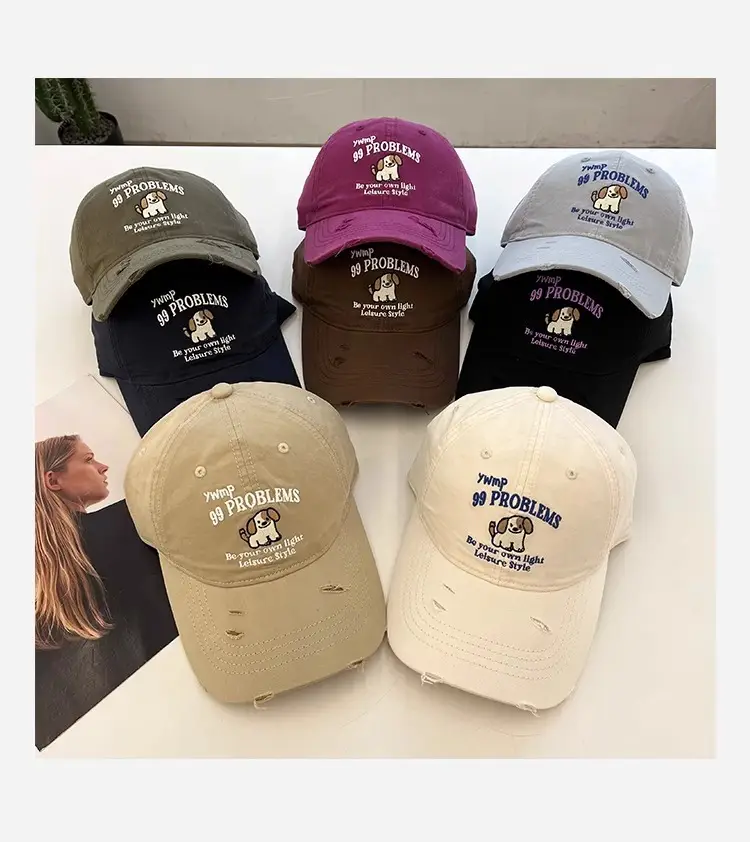 2025 Ripped Dog Cap for Women Spring Summer Wide Brim Sunshade — feature 2
