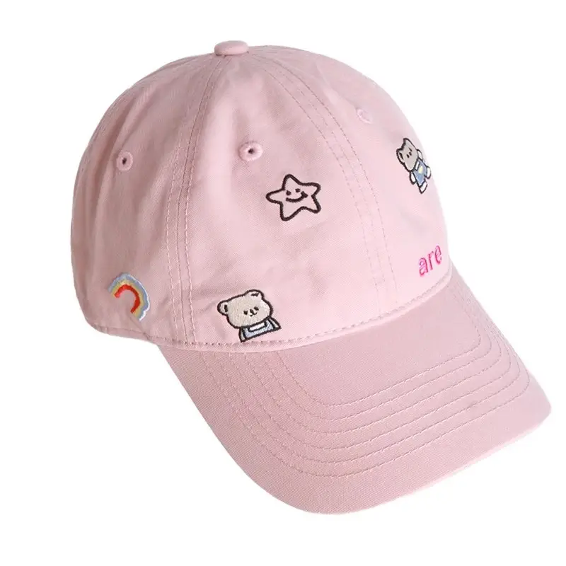 Cute Cartoon Bear Cap Women Pink 2025