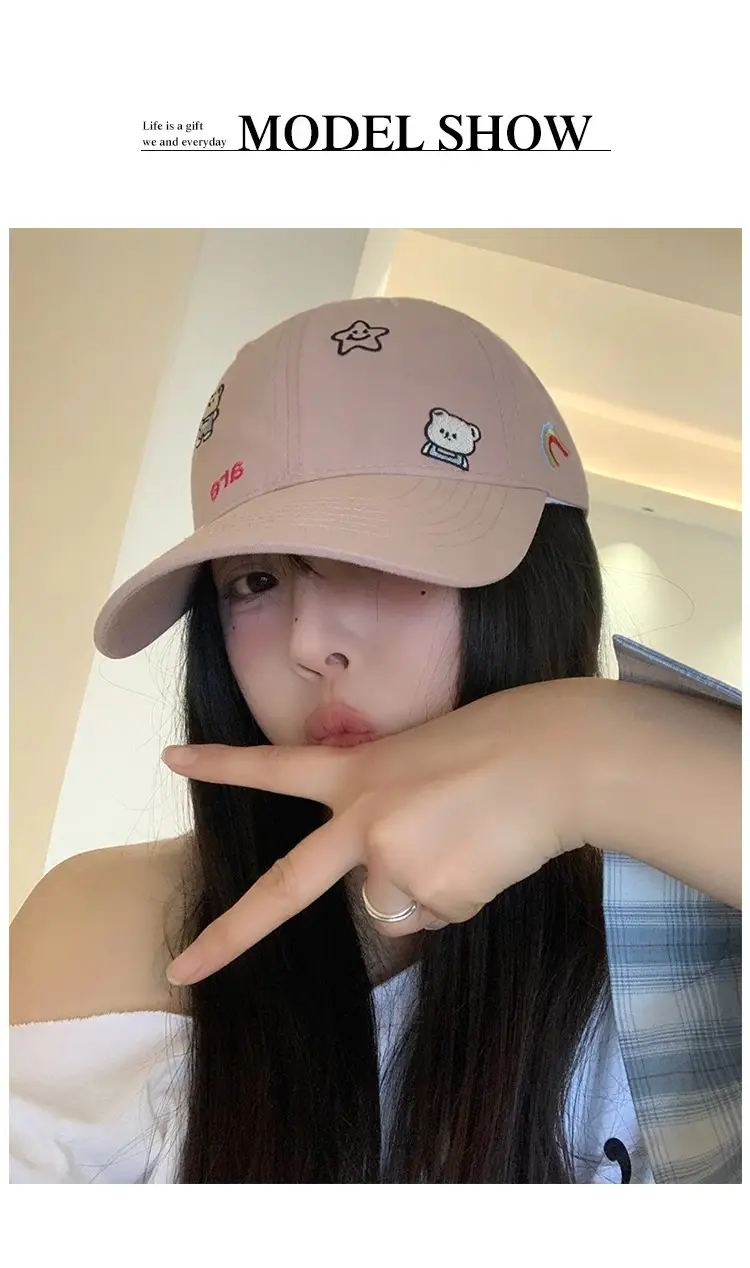 Cute Cartoon Bear Cap Women Pink 2025 — feature 6