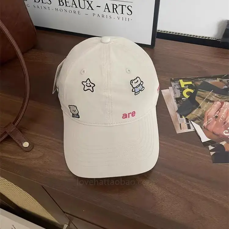 Cute Cartoon Bear Cap Women Pink 2025