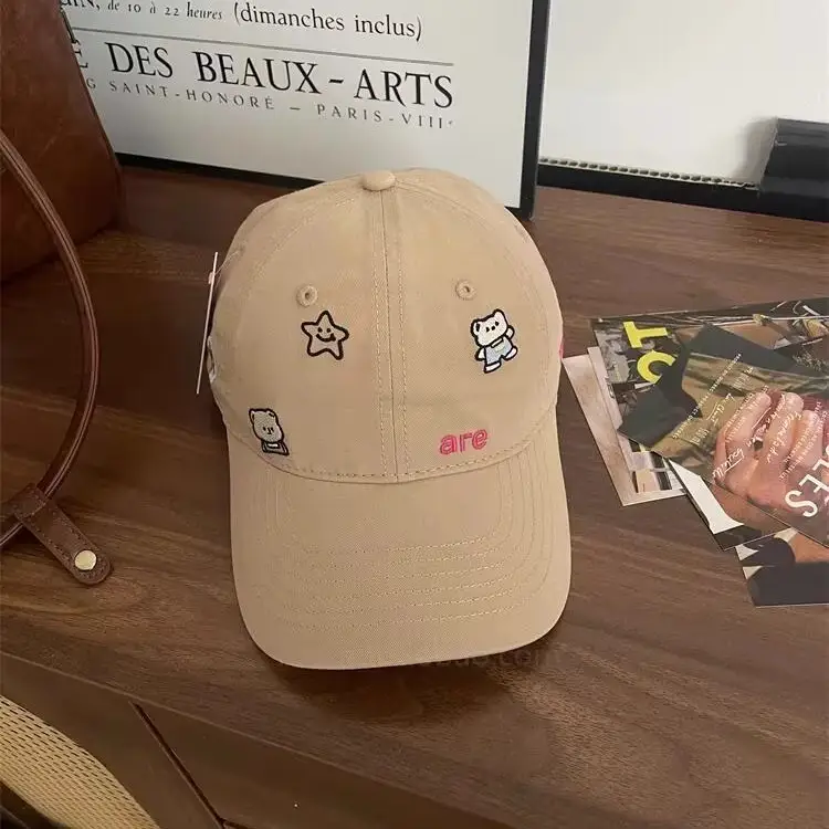 Cute Cartoon Bear Cap Women Pink 2025