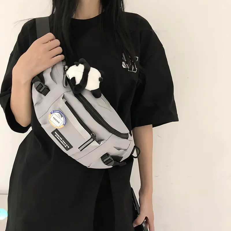 Men's Trendy Crossbody Backpack with White & Black Design - Image 10