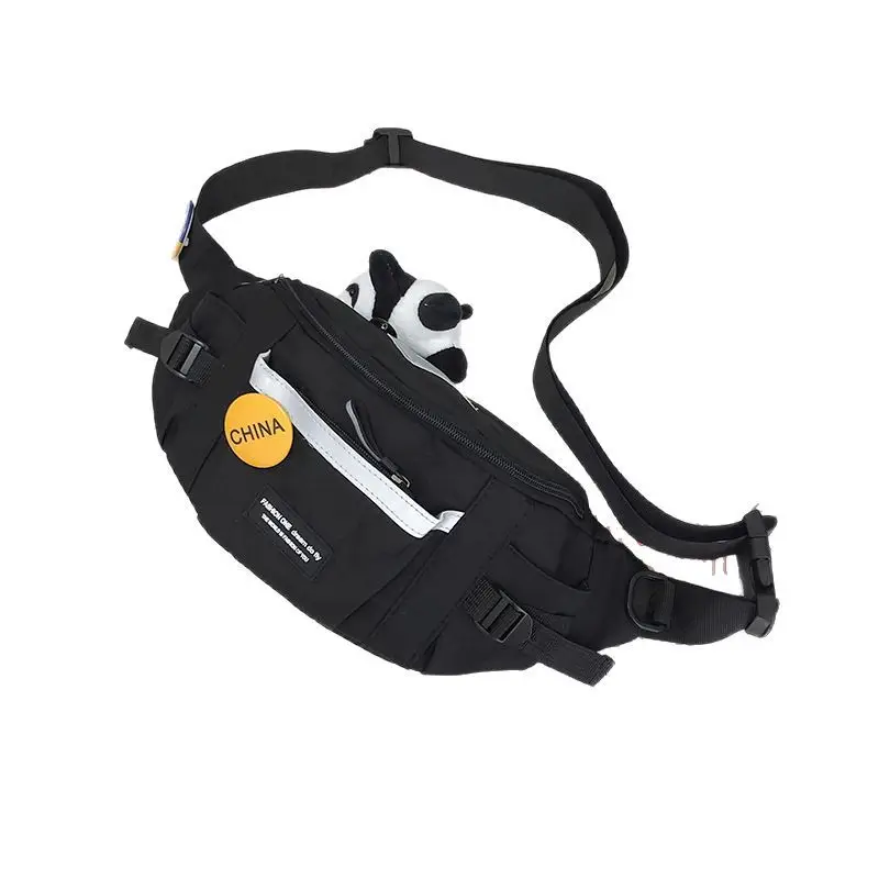 Men's Trendy Crossbody Backpack with White & Black Design - Image 11
