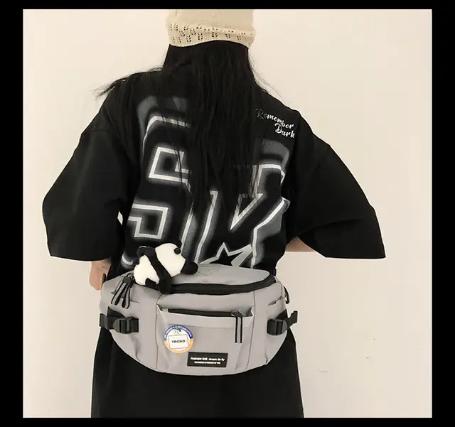 Men's Trendy Crossbody Backpack with White & Black Design — feature 10