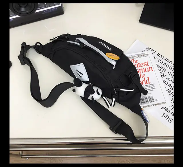 Men's Trendy Crossbody Backpack with White & Black Design — feature 13