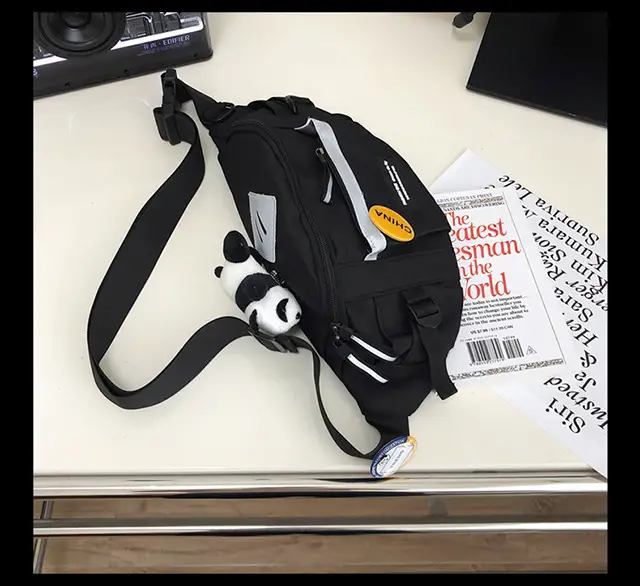 Men's Trendy Crossbody Backpack with White & Black Design — feature 16