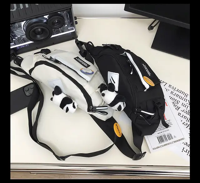 Men's Trendy Crossbody Backpack with White & Black Design — feature 18