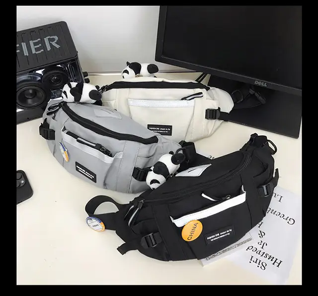 Men's Trendy Crossbody Backpack with White & Black Design — feature 20