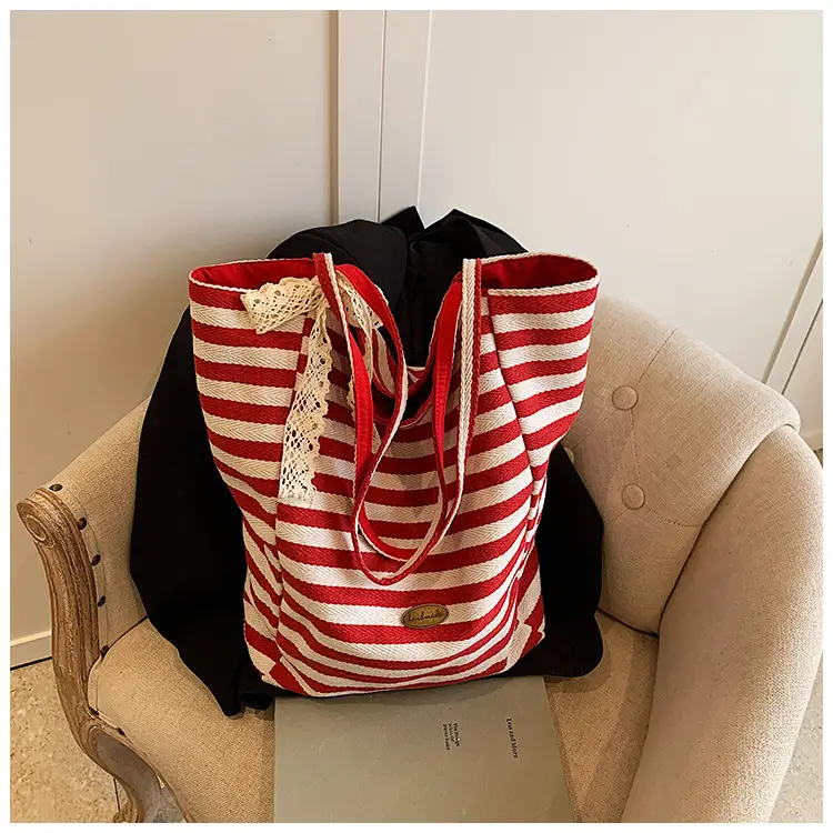 Women's Striped Crossbody Bag with Gold Embroidery — feature 21