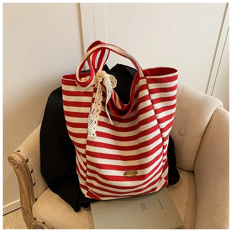 Women's Striped Crossbody Bag with Gold Embroidery — feature 22